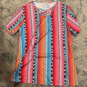 Southern Stitch Aztec Print Top